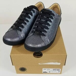 UGG Women's Milo gunmetal silver Glitter Sneakers Shoes Size 7 NEW